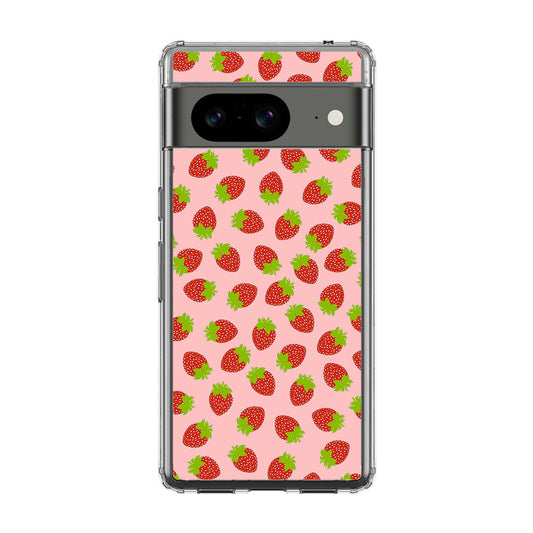 Strawberries Pattern Google Pixel 8 Case