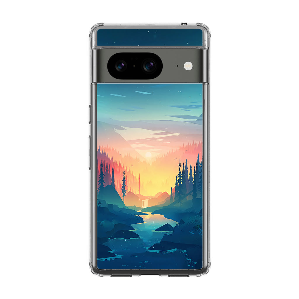 Sunset at The River Google Pixel 8 Case