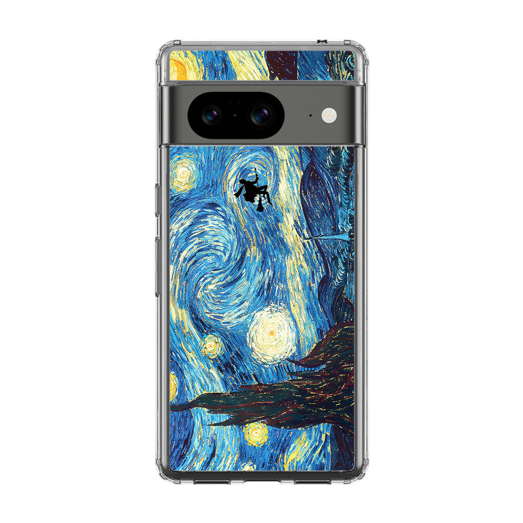 Witch on The Starry Night Sky Google Pixel 8 Case