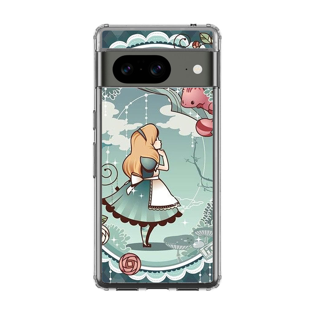 Alice And Cheshire Cat Poster Google Pixel 8 Case