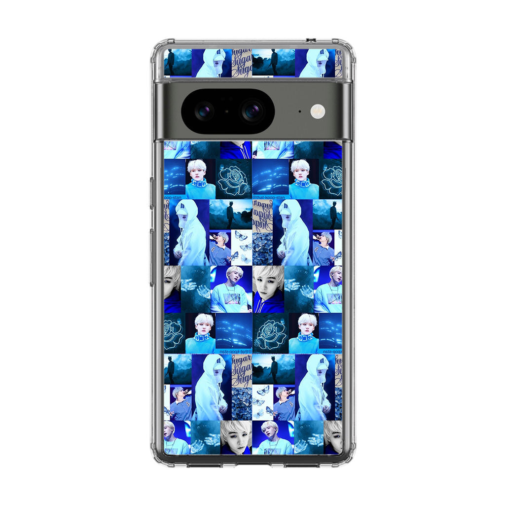 BTS Suga Blue Aesthetic Collage Google Pixel 8 Case