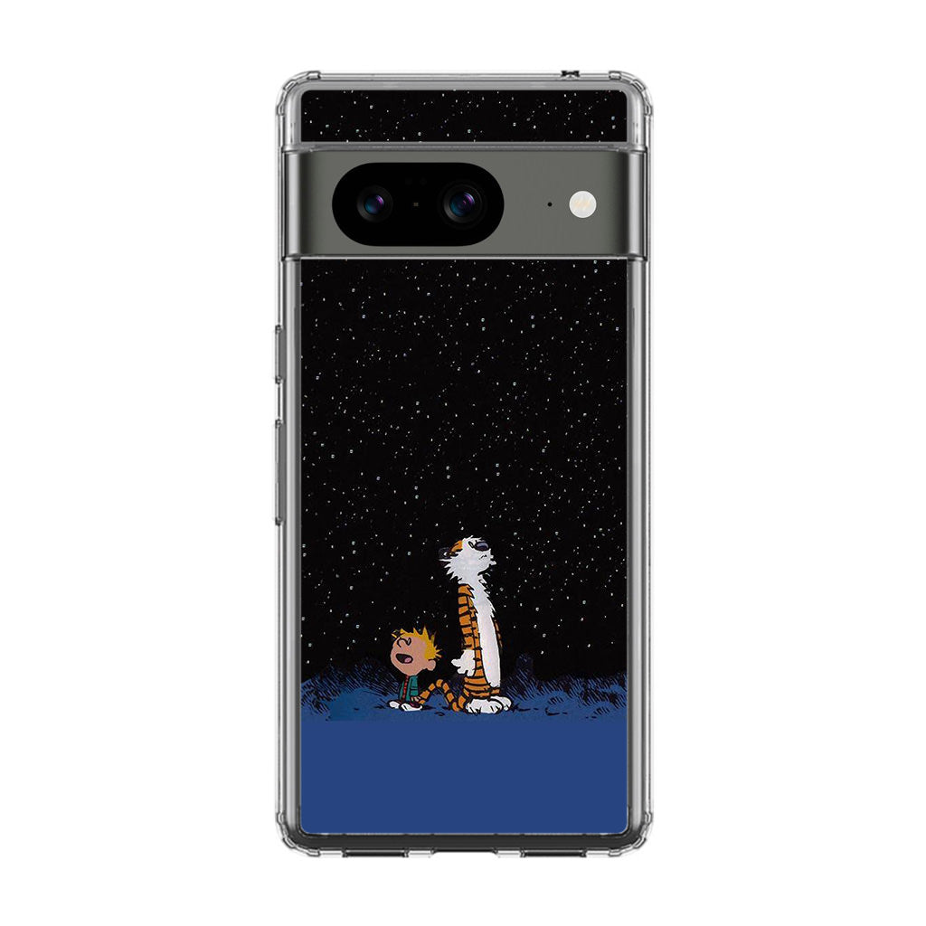 Calvin and Hobbes Space Google Pixel 8 Case