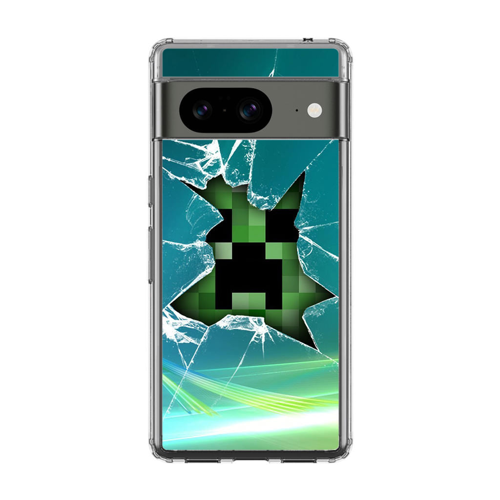 Creeper Glass Broken Green Google Pixel 8 Case