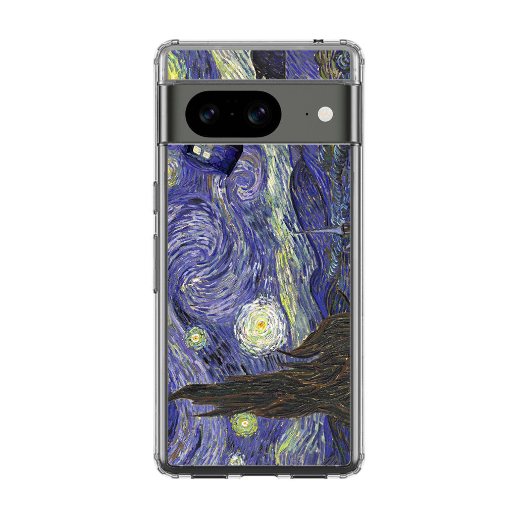 Dr Who Tardis In Van Gogh Starry Night Google Pixel 8 Case