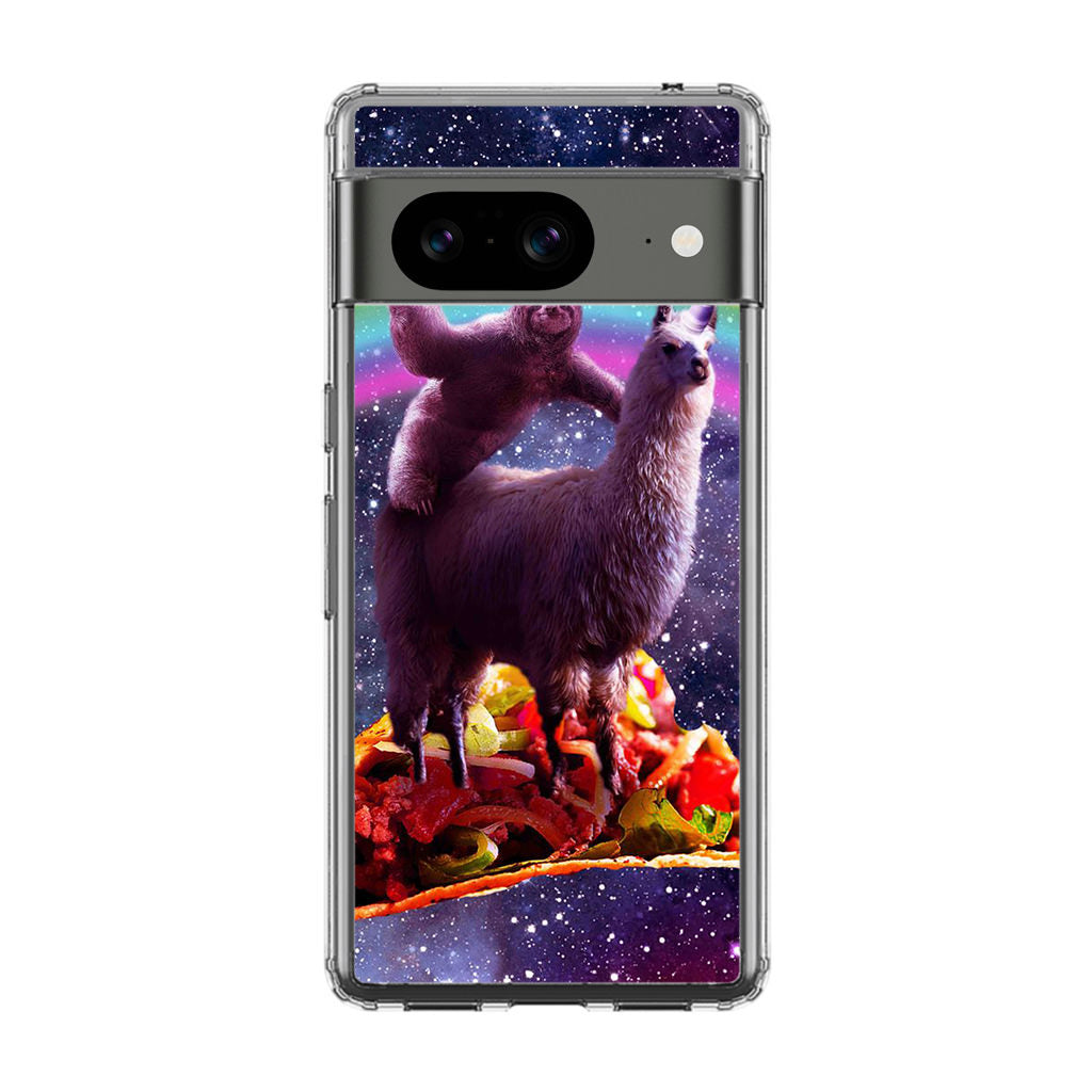 LLama And Sloth On Space Google Pixel 8 Case