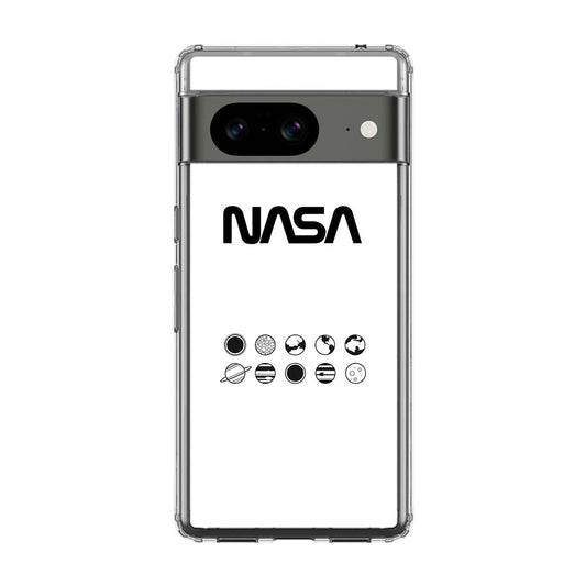 NASA Minimalist White Google Pixel 8 Case
