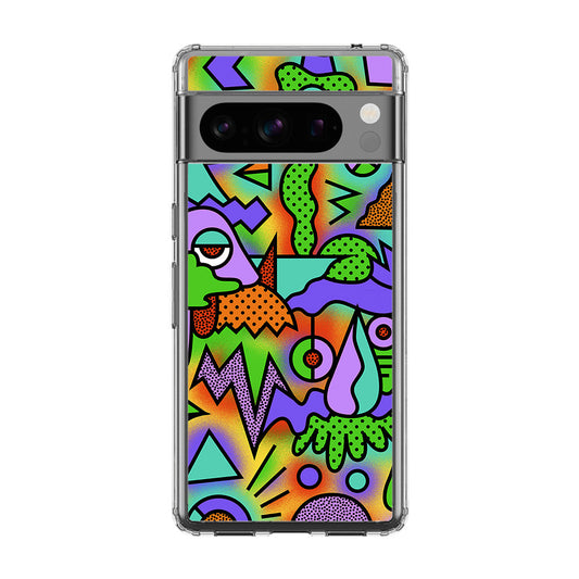 Abstract Colorful Doodle Art Google Pixel 8 Pro Case