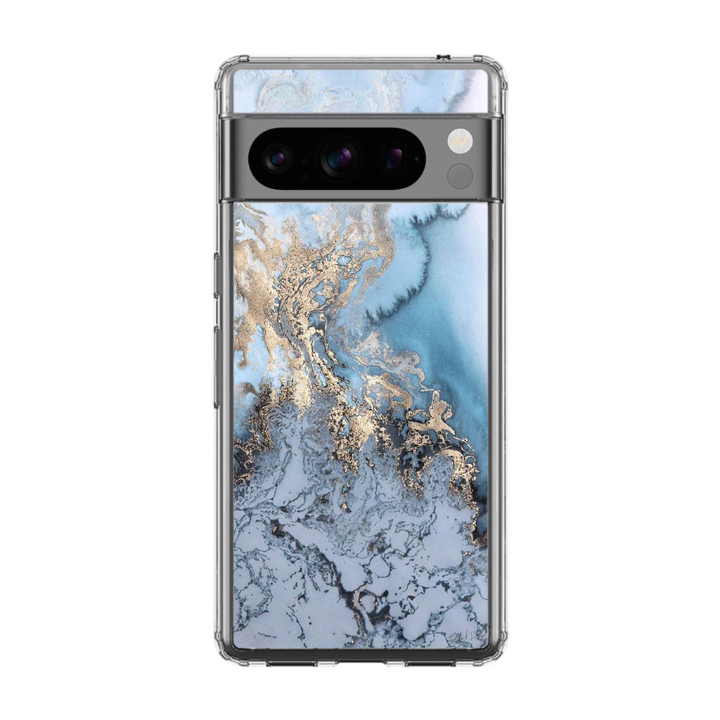 Golden Azure Marble Google Pixel 8 Pro Case