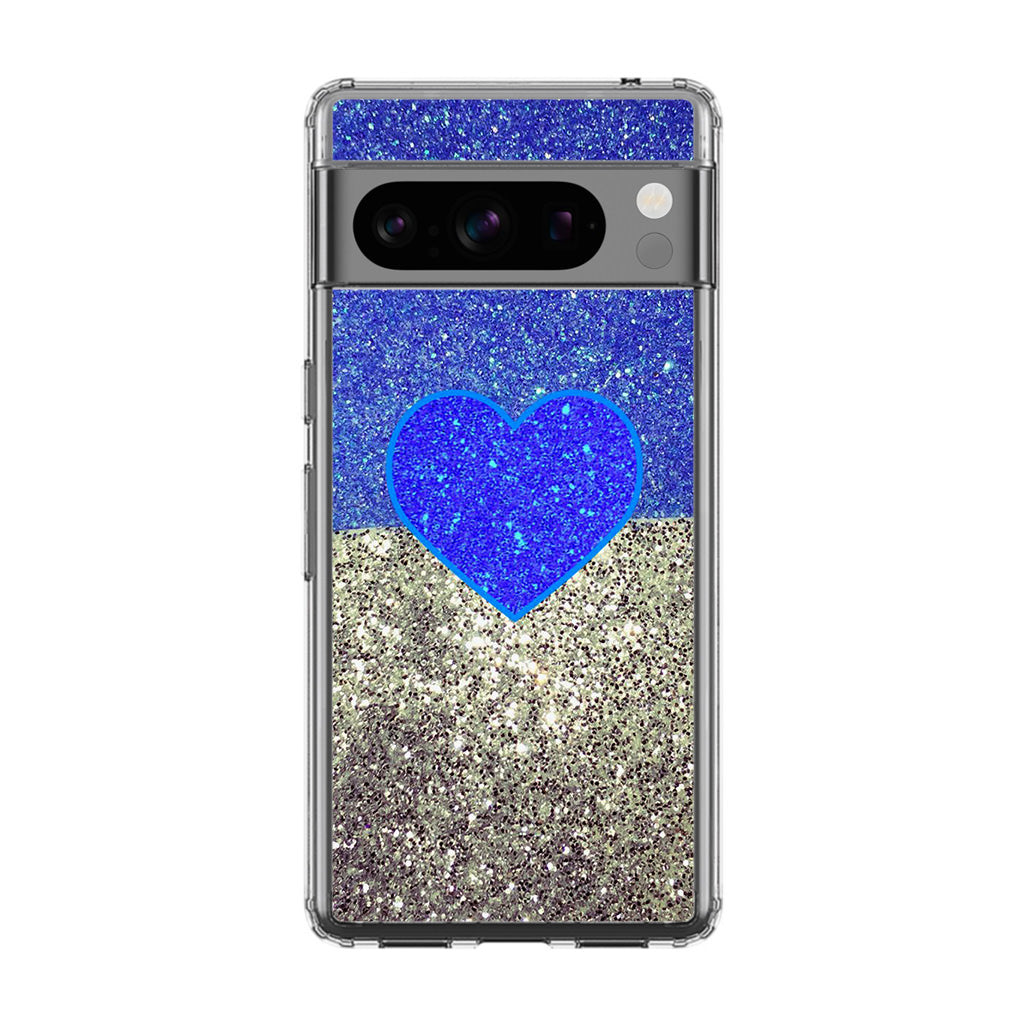 Love Glitter Blue and Grey Google Pixel 8 Pro Case