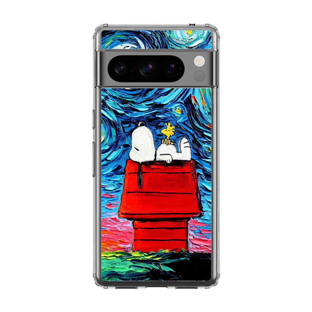 Dog Lying Under Starry Night Van Gogh Google Pixel 8 Pro Case