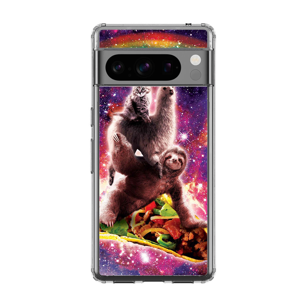 LLama Sloth And Cat Playing Together Google Pixel 8 Pro Case