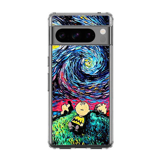 Peanuts At Starry Night Google Pixel 8 Pro Case