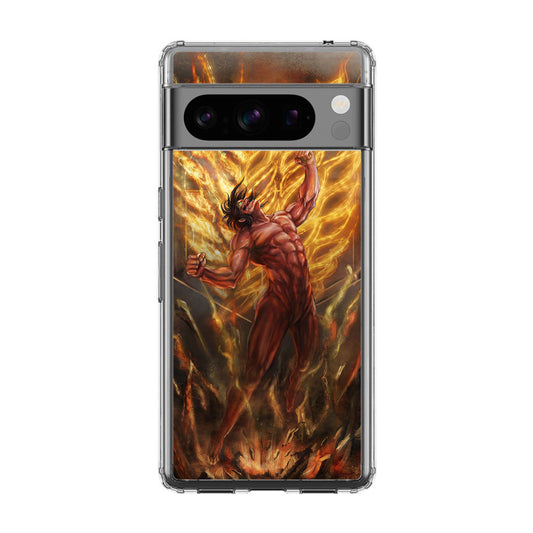 Attack Titan On Fire Google Pixel 8 Pro Case