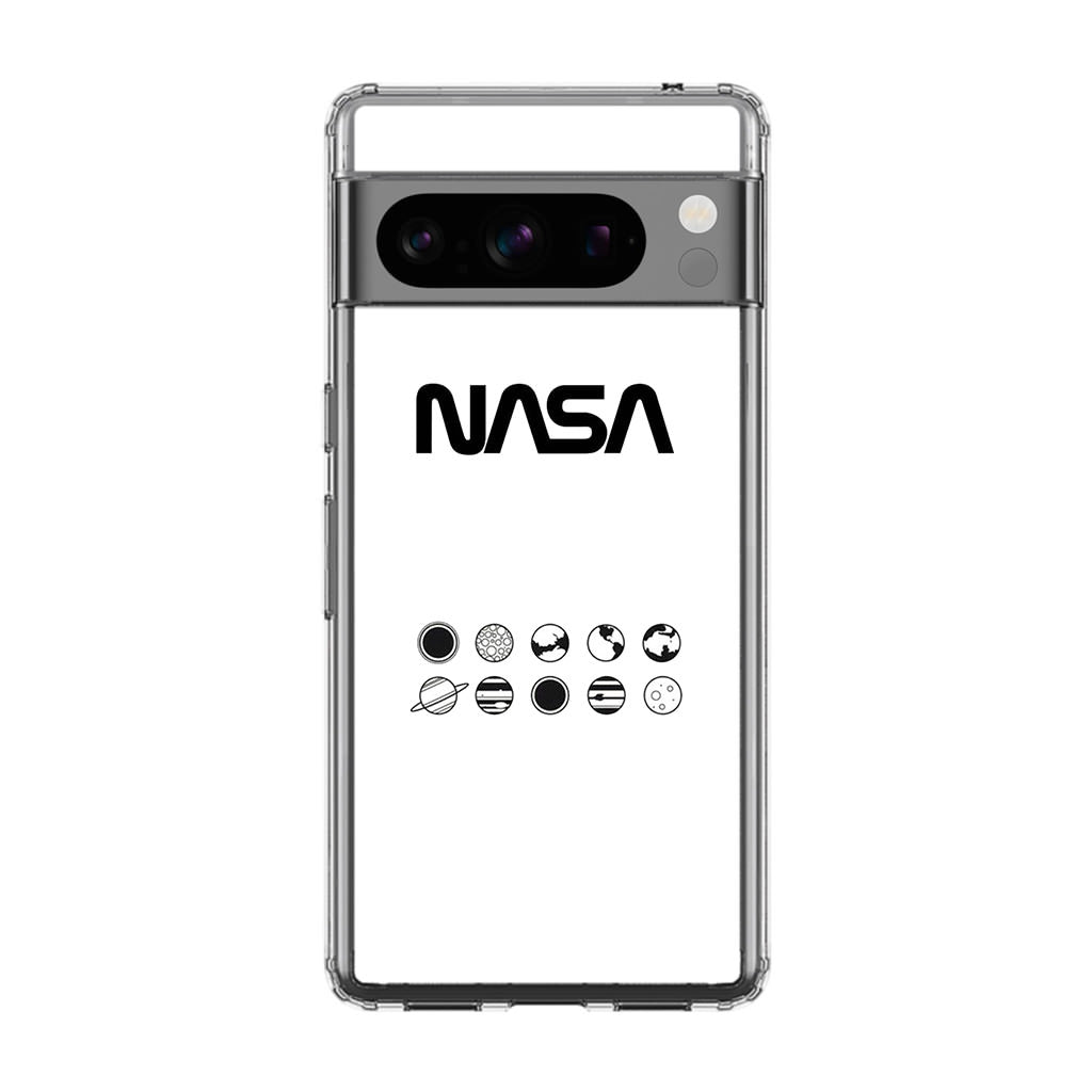 NASA Minimalist White Google Pixel 8 Pro Case