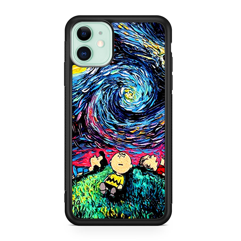 Peanuts At Starry Night iPhone 11 Case