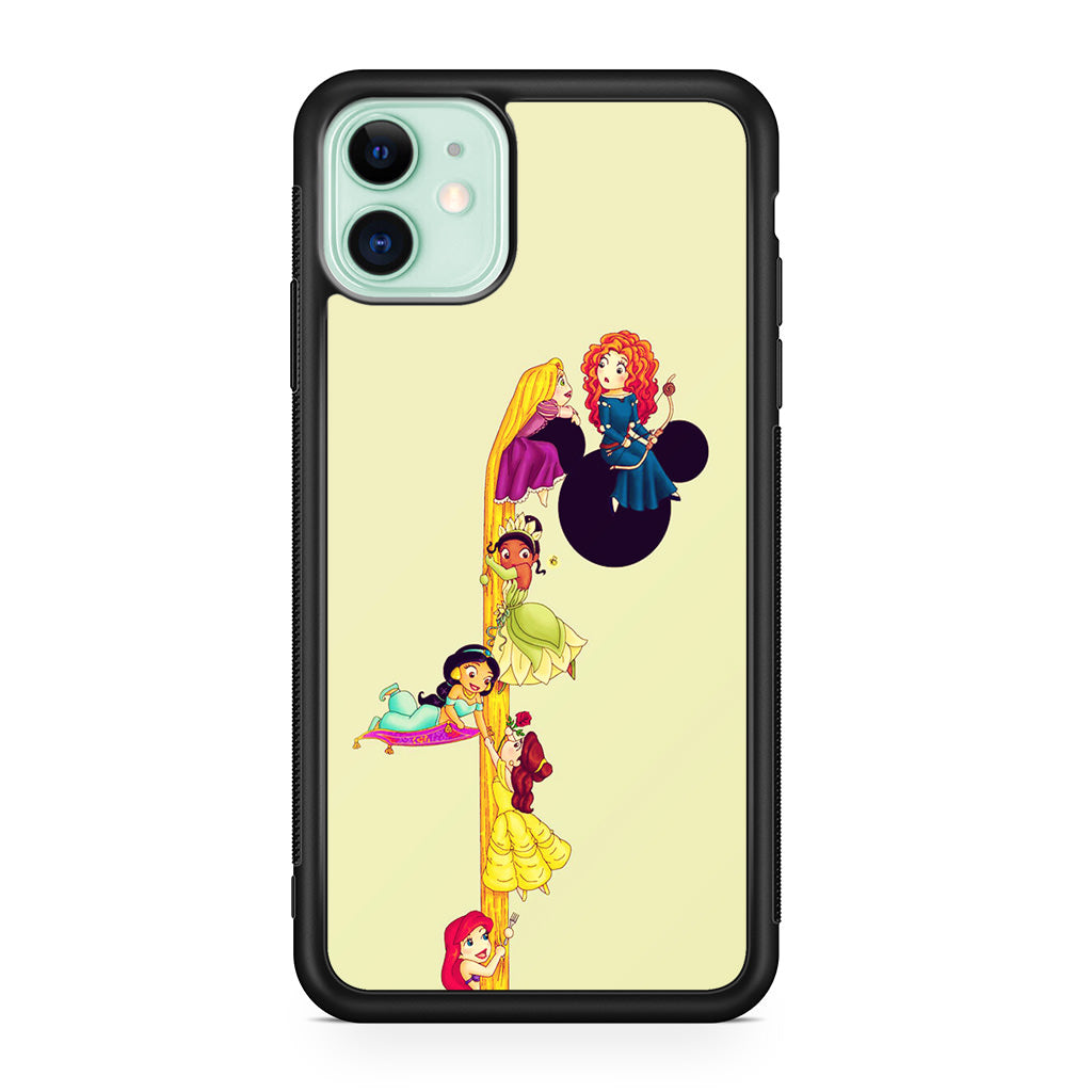 Princesses Climbing Rapunzel's Hair iPhone 12 mini Case