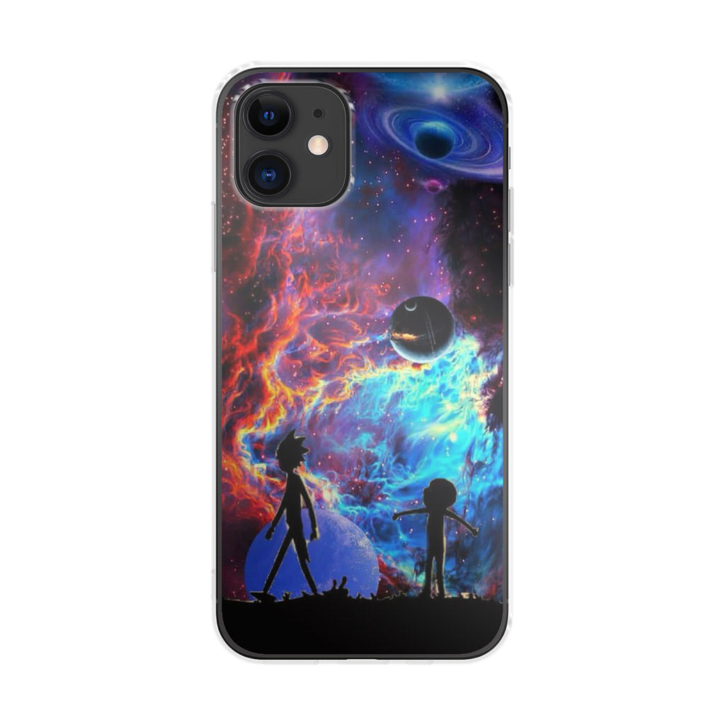 Rick And Morty Flat Galaxy iPhone 12 Case