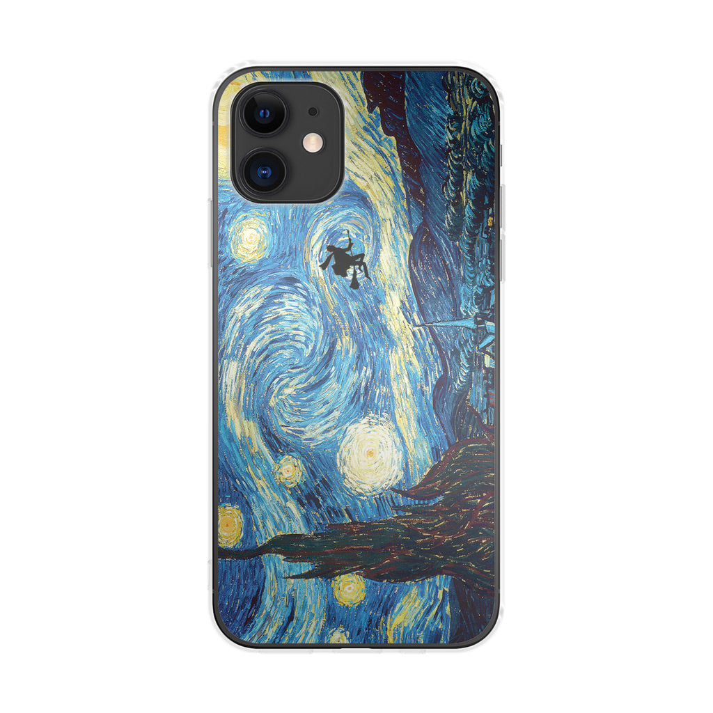 Witch Flying In Van Gogh Starry Night iPhone 12 mini Case