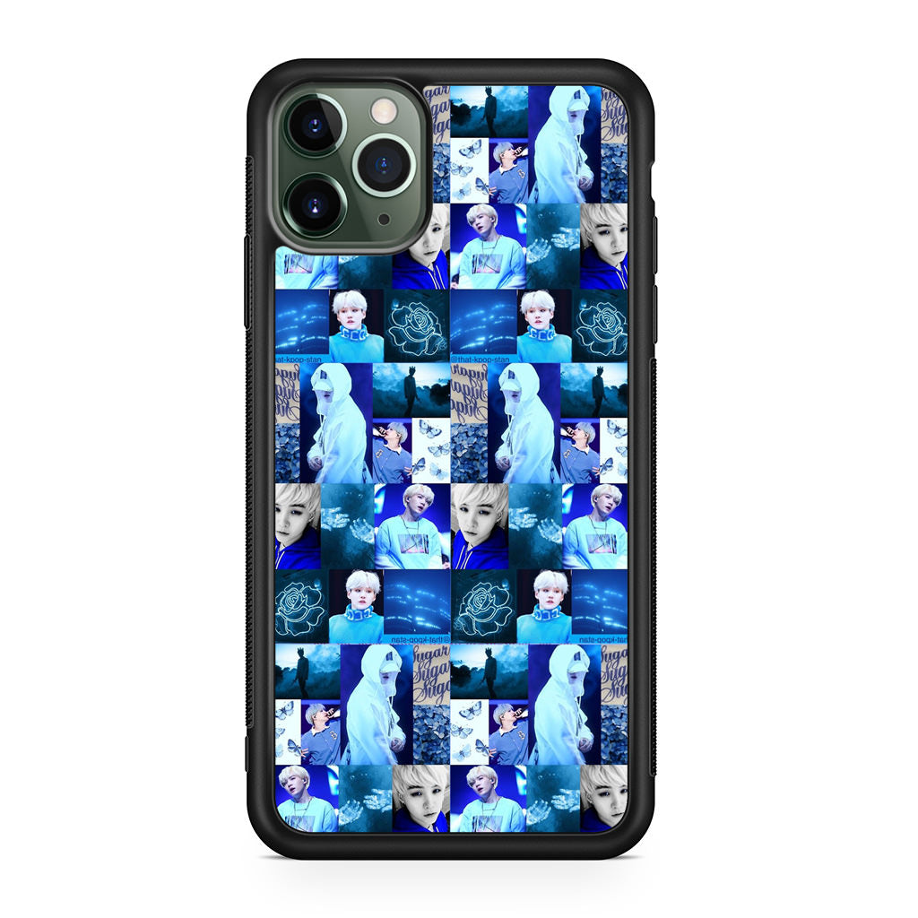 BTS Suga Blue Aesthetic Collage iPhone 11 Pro Case