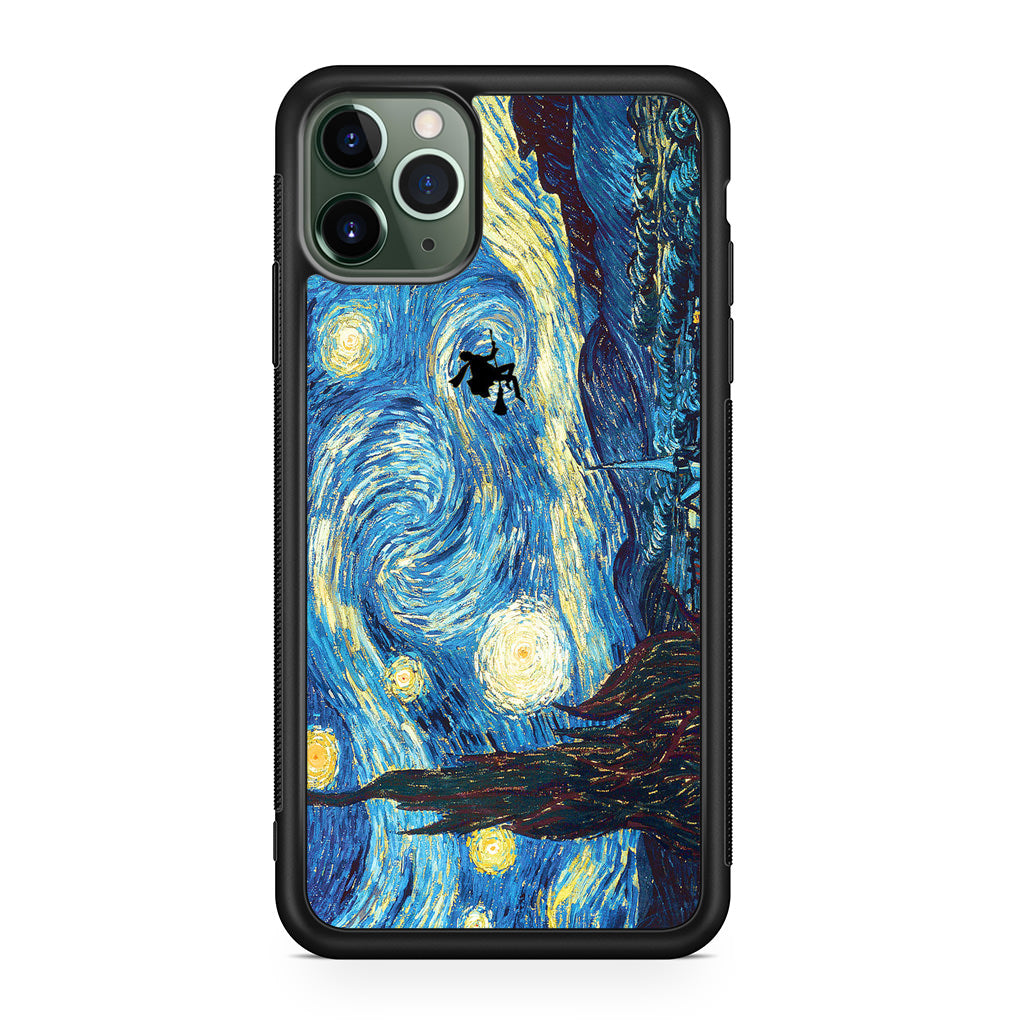Witch Flying In Van Gogh Starry Night iPhone 11 Pro Case