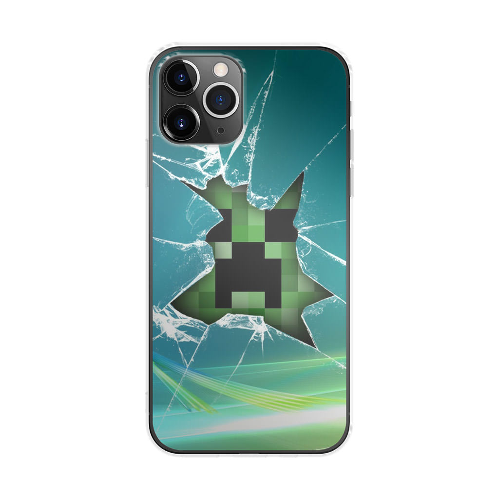 Creeper Glass Broken Green iPhone 11 Pro Max Case
