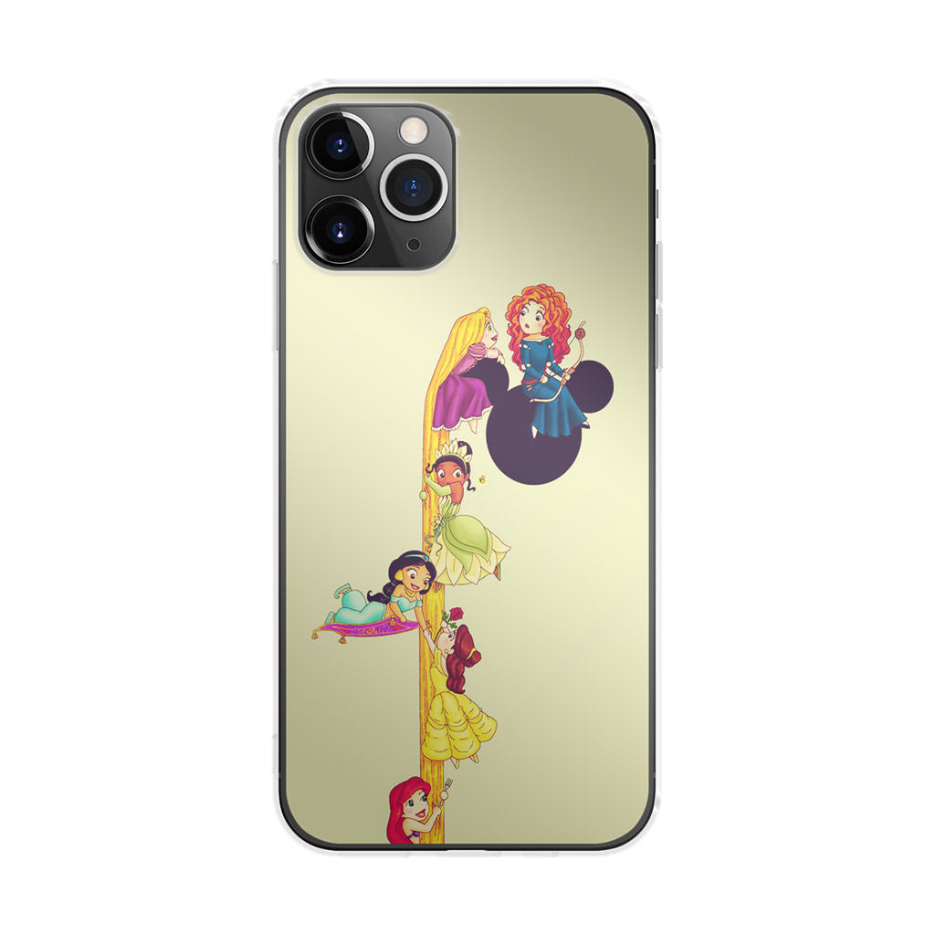 Princesses Climbing Rapunzel's Hair iPhone 11 Pro Max Case