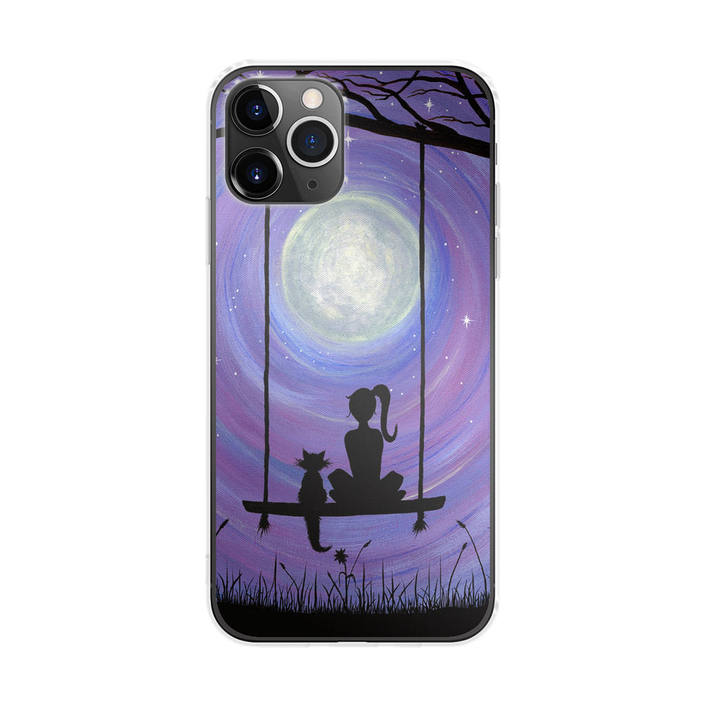 Girl Cat and Moon iPhone 11 Pro Max Case