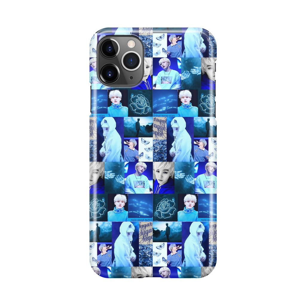 BTS Suga Blue Aesthetic Collage iPhone 11 Pro Case