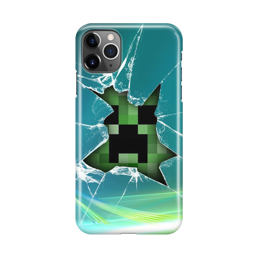 Creeper Glass Broken Green iPhone 11 Pro Max Case