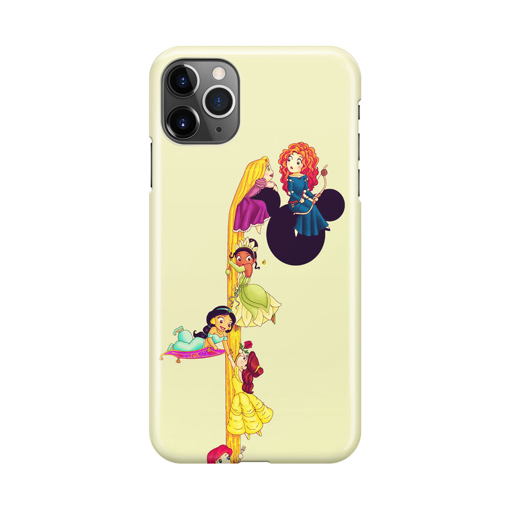 Princesses Climbing Rapunzel's Hair iPhone 11 Pro Max Case