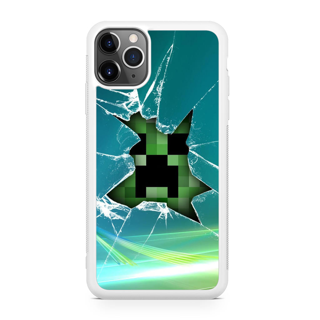 Creeper Glass Broken Green iPhone 11 Pro Max Case
