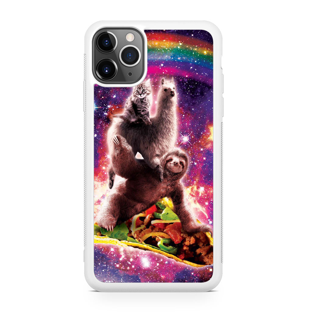 LLama Sloth And Cat Playing Together iPhone 11 Pro Max Case