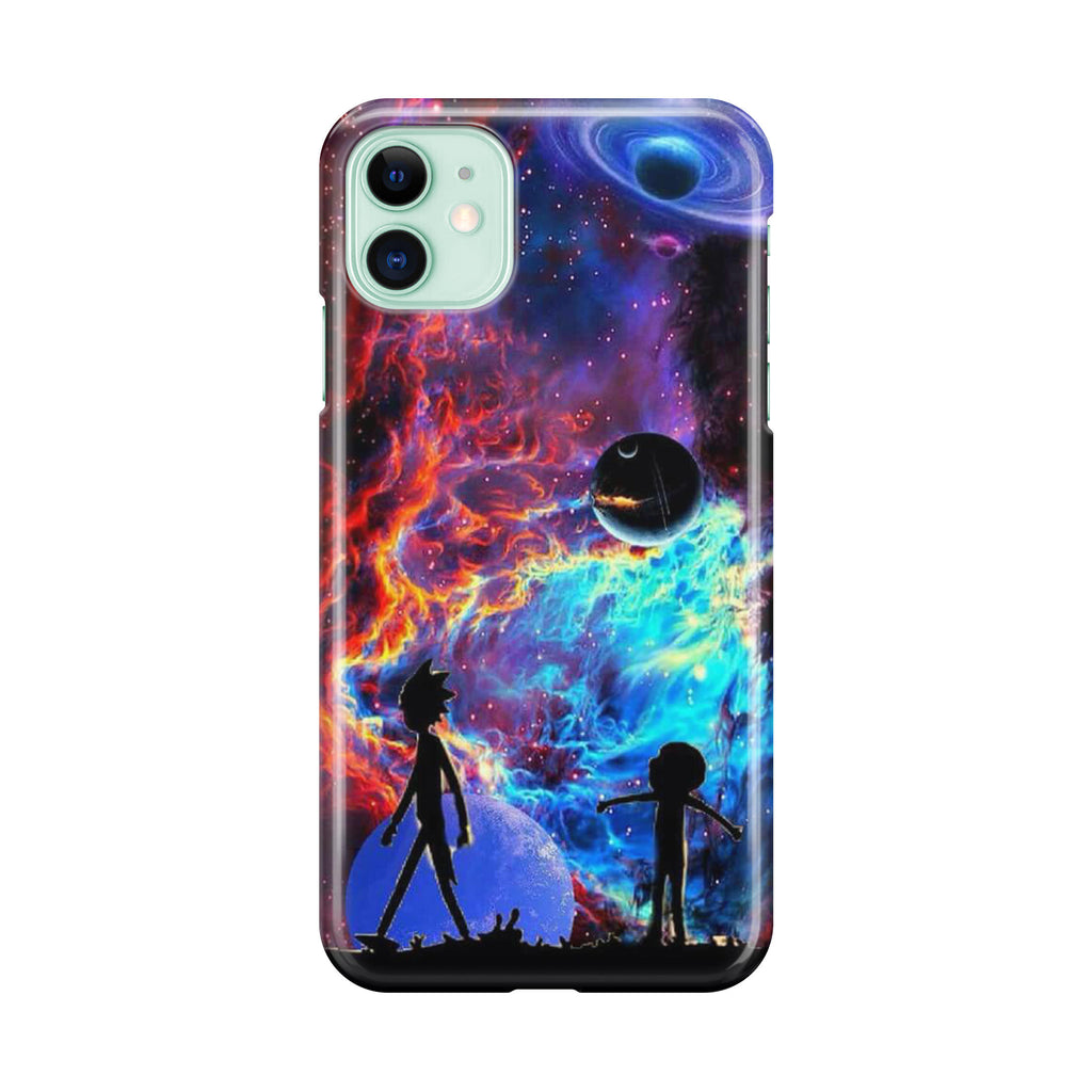 Rick And Morty Flat Galaxy iPhone 12 Case