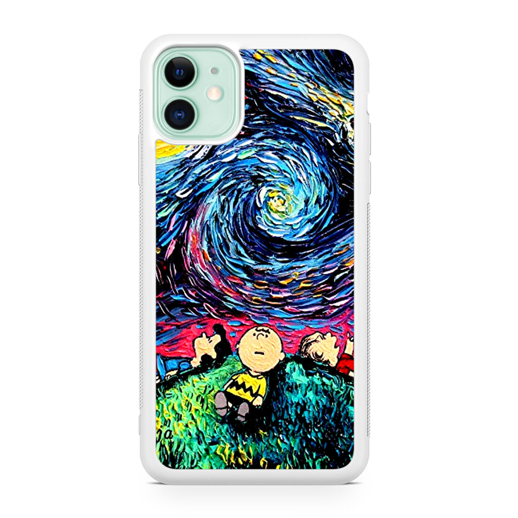 Peanuts At Starry Night iPhone 12 Case