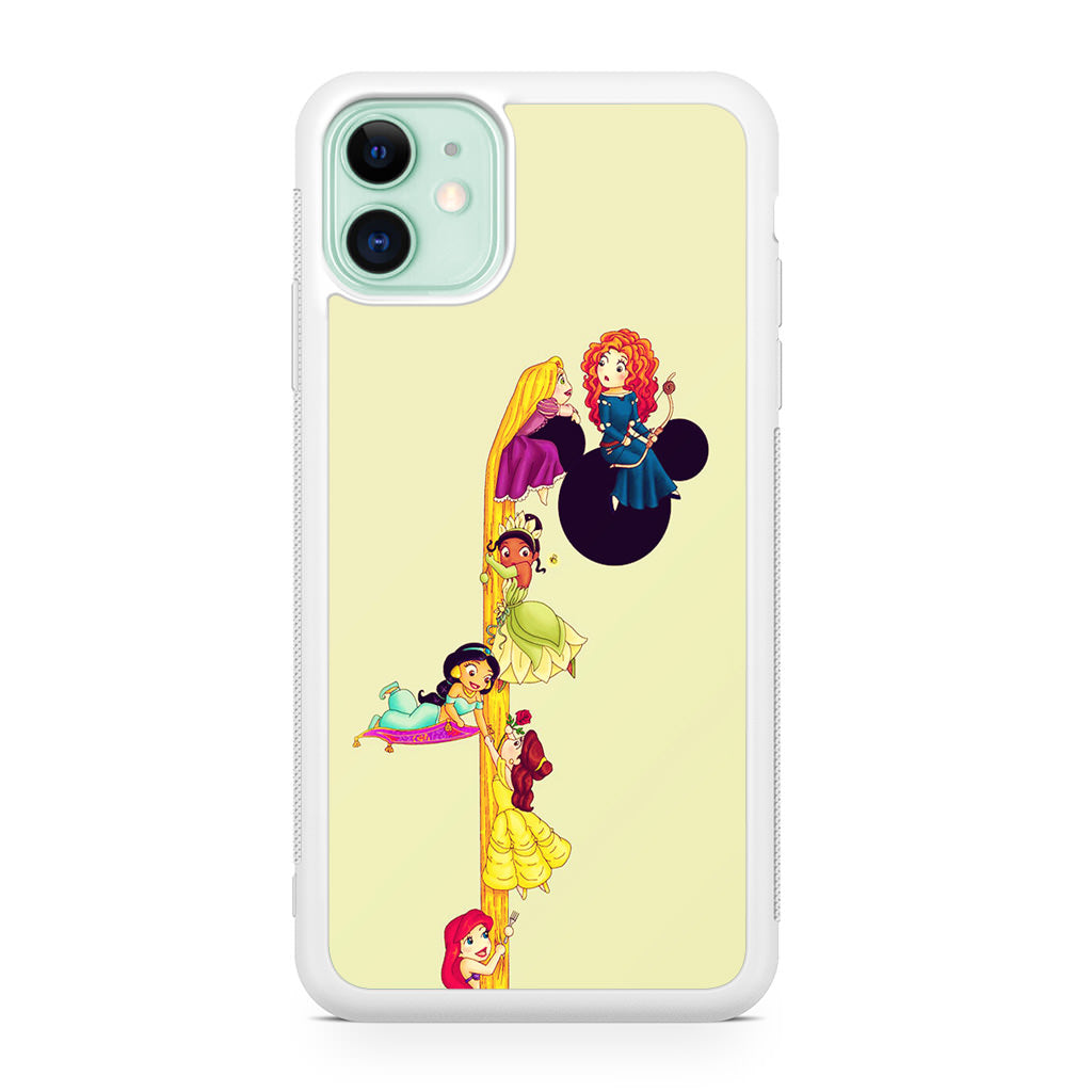 Princesses Climbing Rapunzel's Hair iPhone 12 Case
