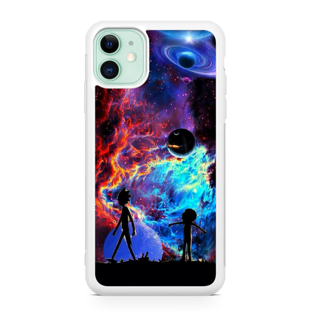 Rick And Morty Flat Galaxy iPhone 12 Case