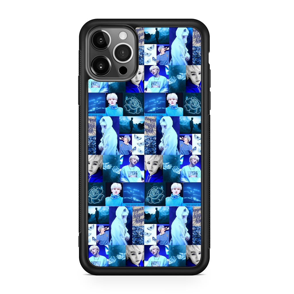 BTS Suga Blue Aesthetic Collage iPhone 12 Pro Max Case