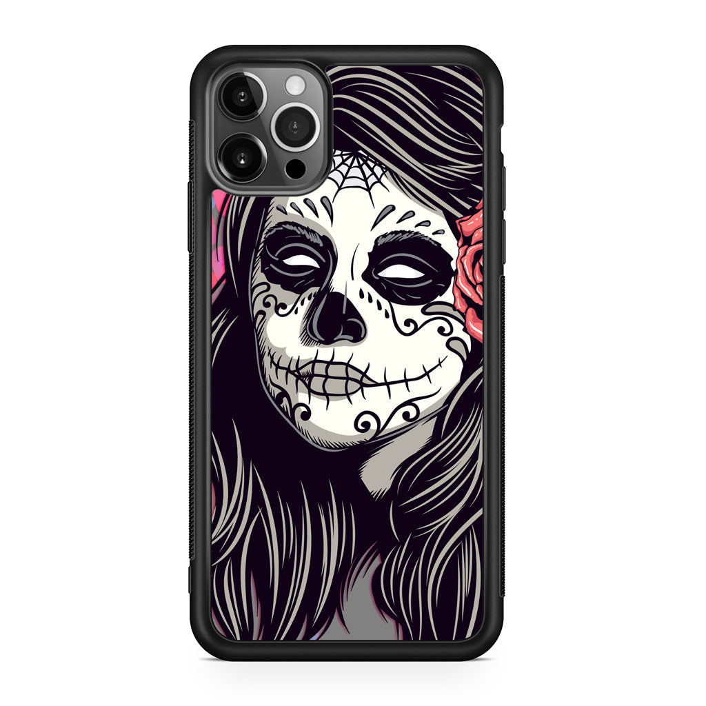 Girl Skull Flower iPhone 12 Pro Max Case