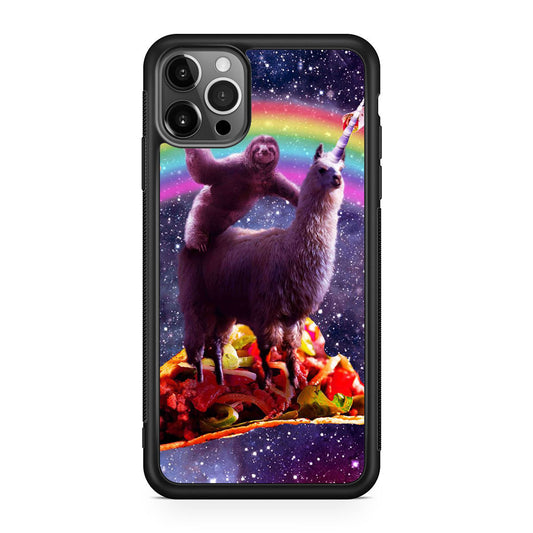 LLama And Sloth On Space iPhone 12 Pro Case
