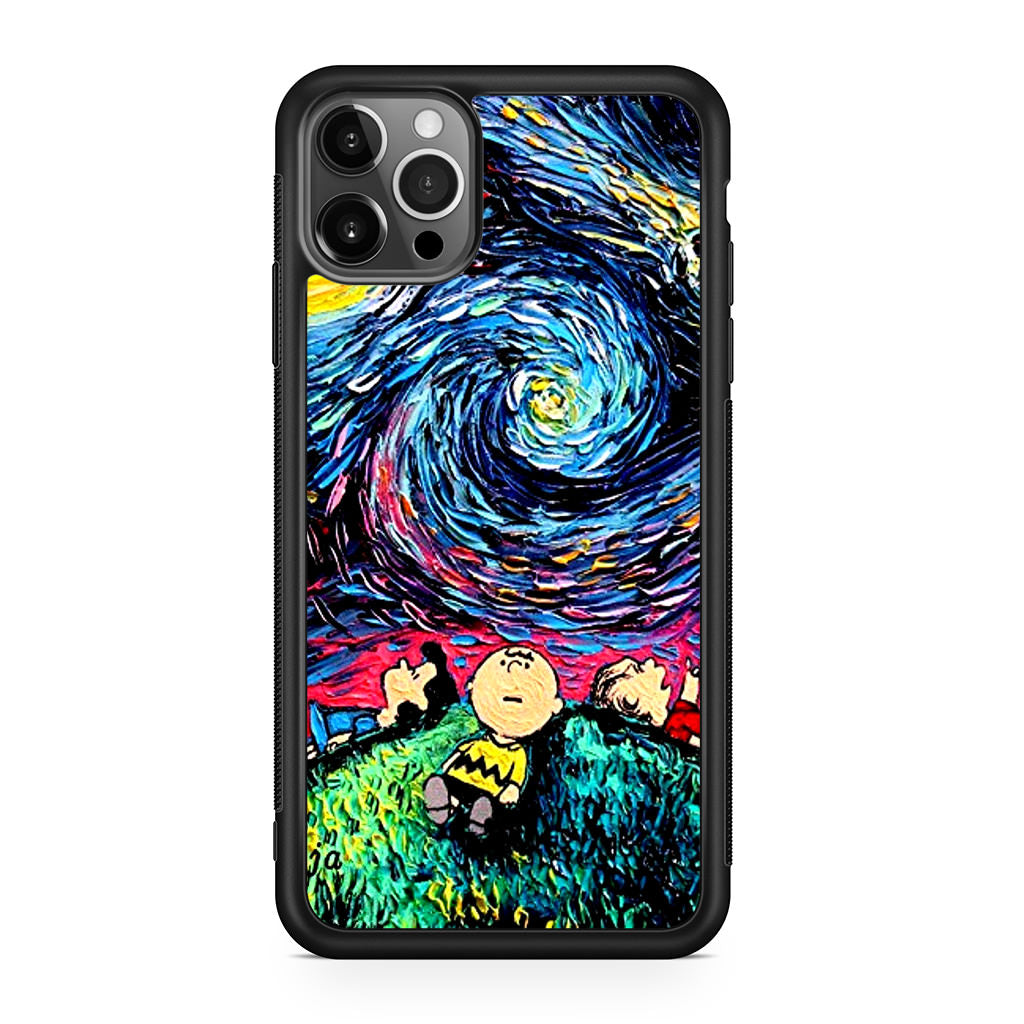 Peanuts At Starry Night iPhone 12 Pro Max Case
