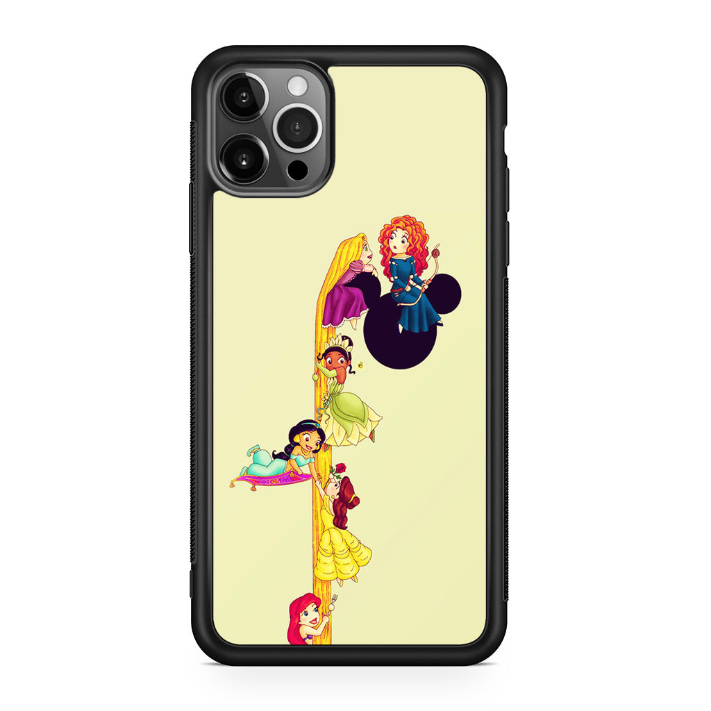 Princesses Climbing Rapunzel's Hair iPhone 12 Pro Max Case