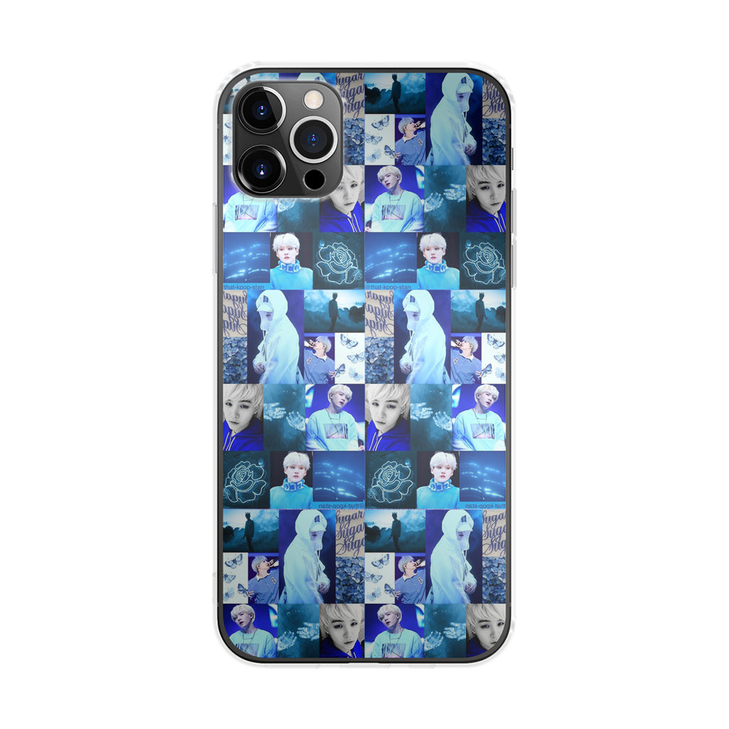 BTS Suga Blue Aesthetic Collage iPhone 12 Pro Max Case