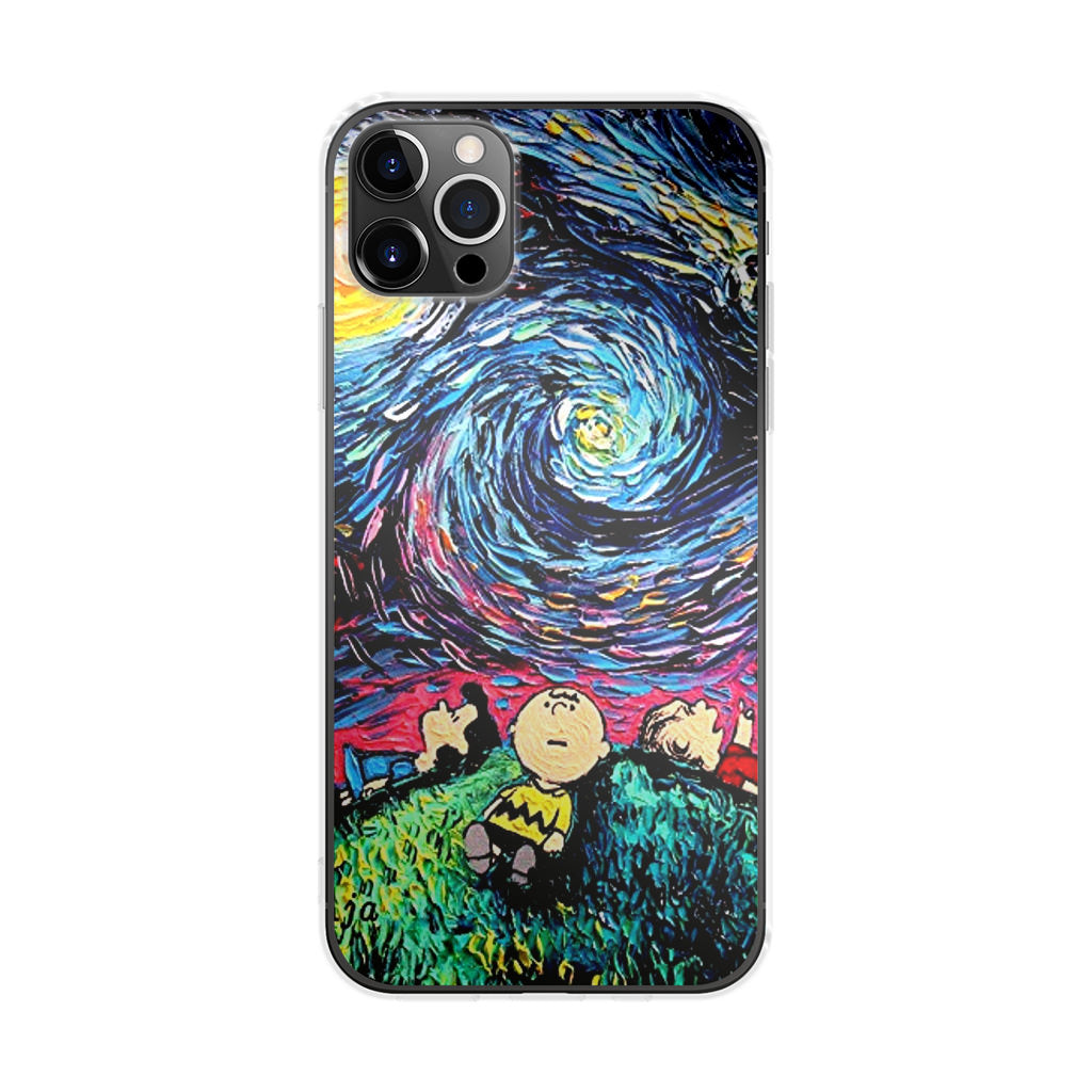 Peanuts At Starry Night iPhone 12 Pro Max Case