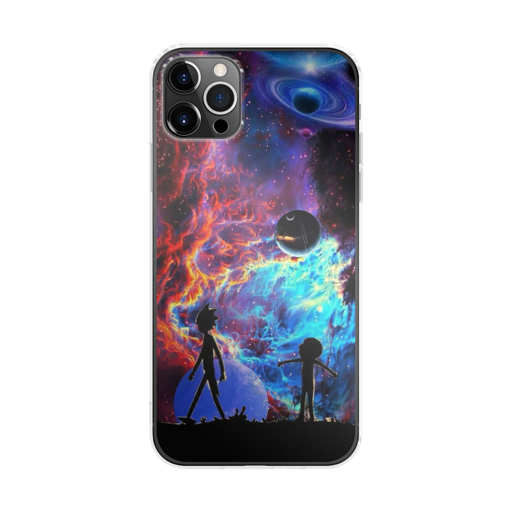 Rick And Morty Flat Galaxy iPhone 12 Pro Case