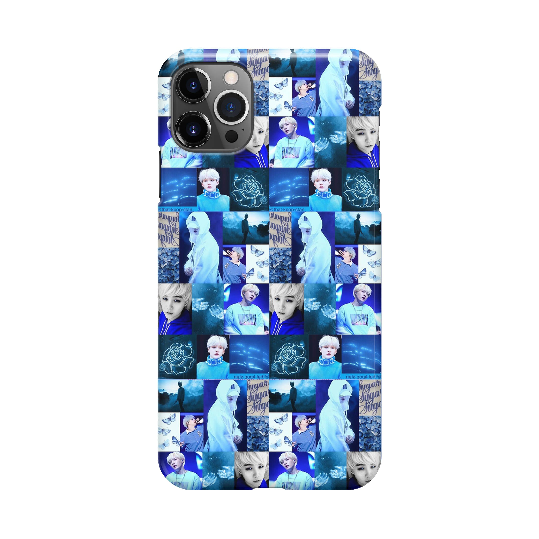 BTS Suga Blue Aesthetic Collage iPhone 12 Pro Max Case