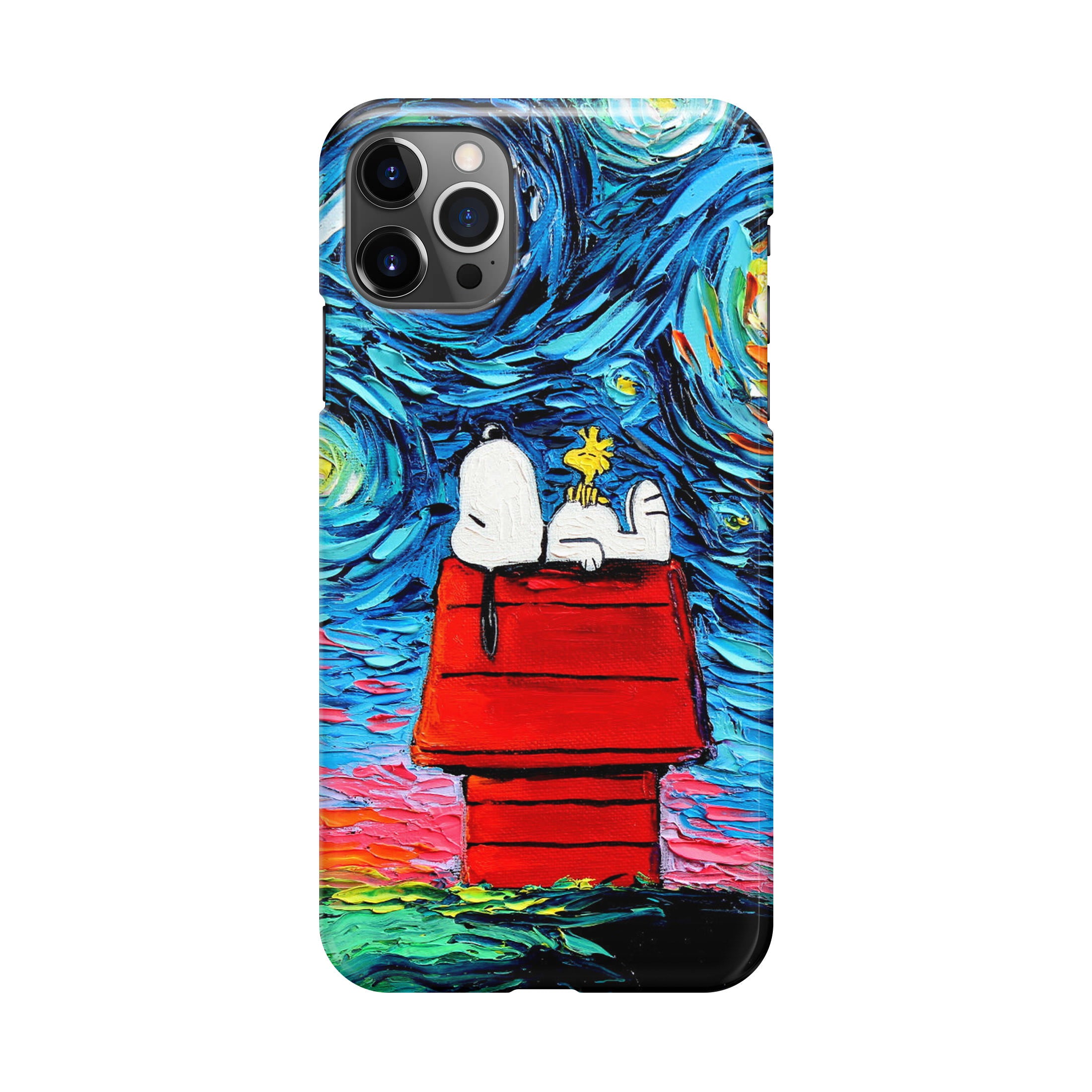 Dog Lying Under Starry Night Van Gogh iPhone 12 Pro Max Case