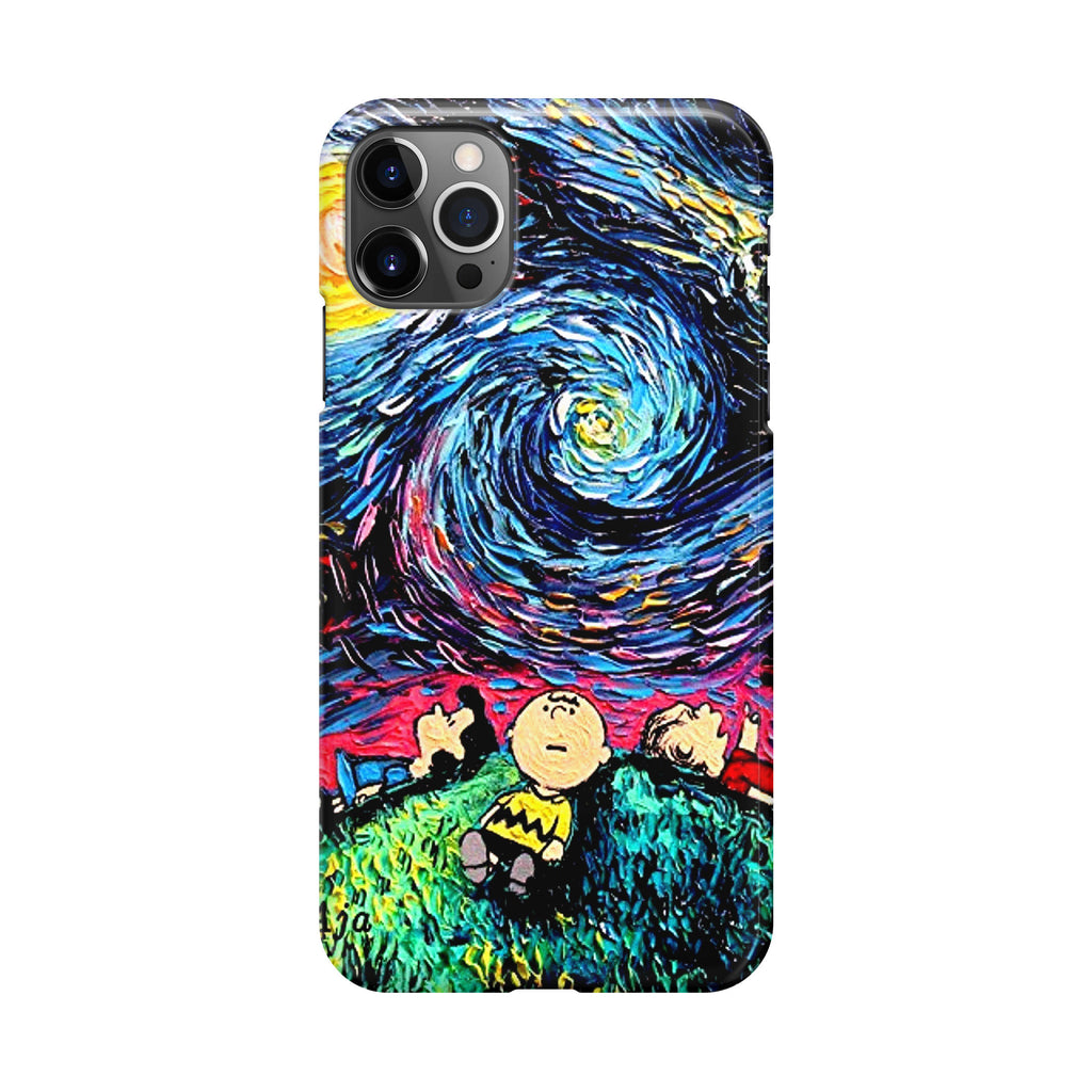 Peanuts At Starry Night iPhone 12 Pro Max Case