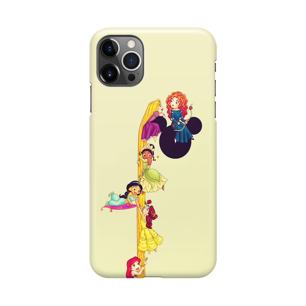 Princesses Climbing Rapunzel's Hair iPhone 12 Pro Max Case