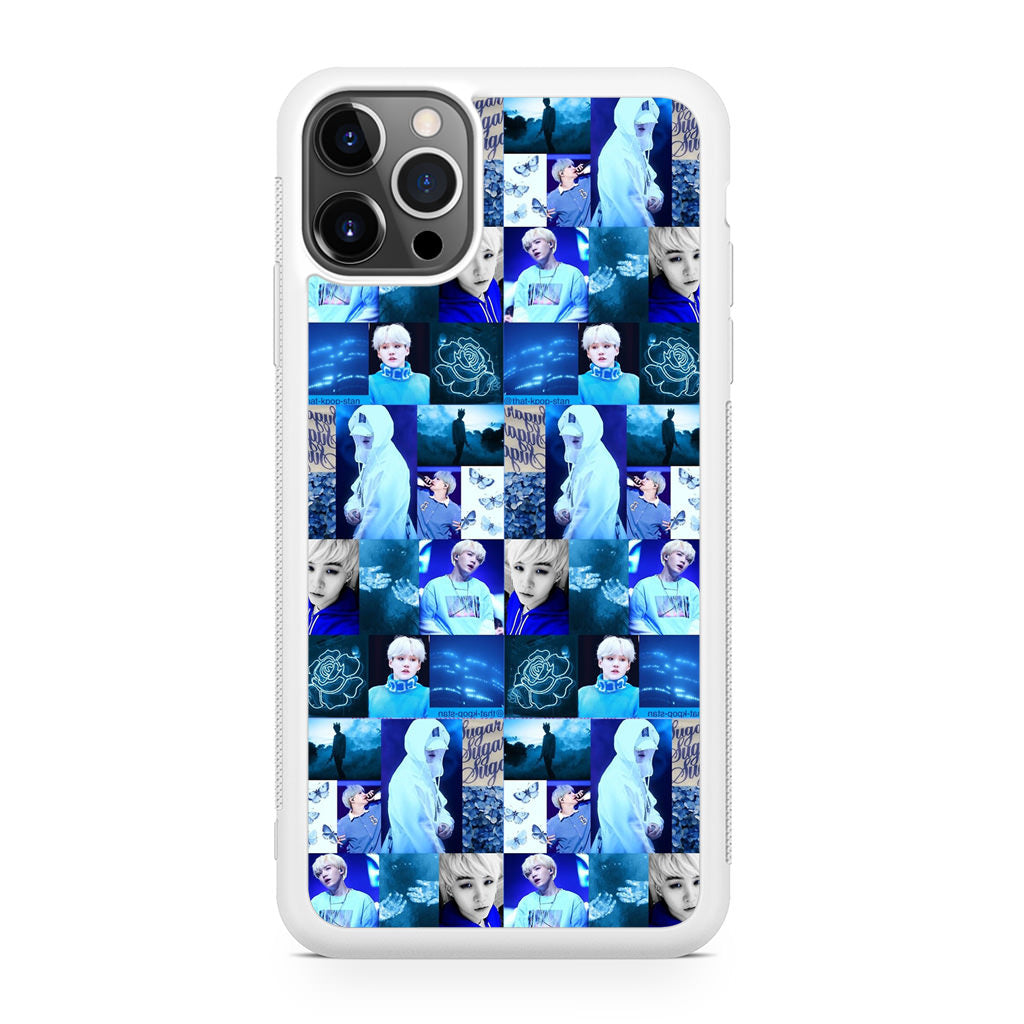 BTS Suga Blue Aesthetic Collage iPhone 12 Pro Max Case