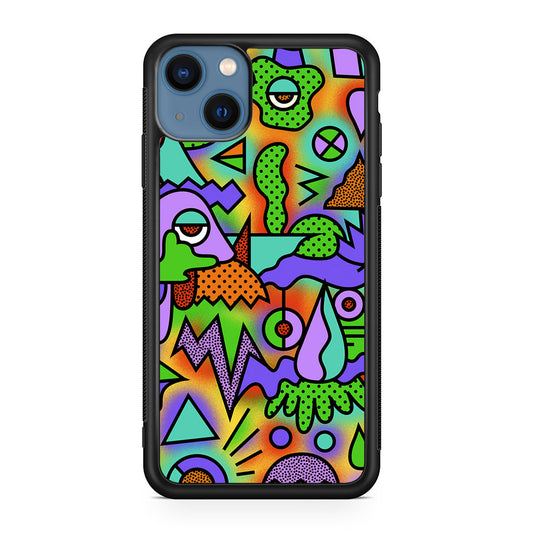 Abstract Colorful Doodle Art iPhone 13 / 13 mini Case